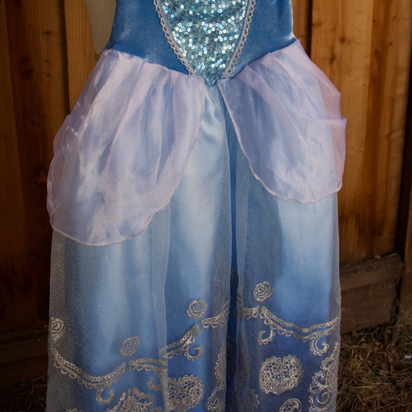 Vintage Disney Cinderella Blue & Silver Dress Up Costume Size 7 - Picture 7 of 14